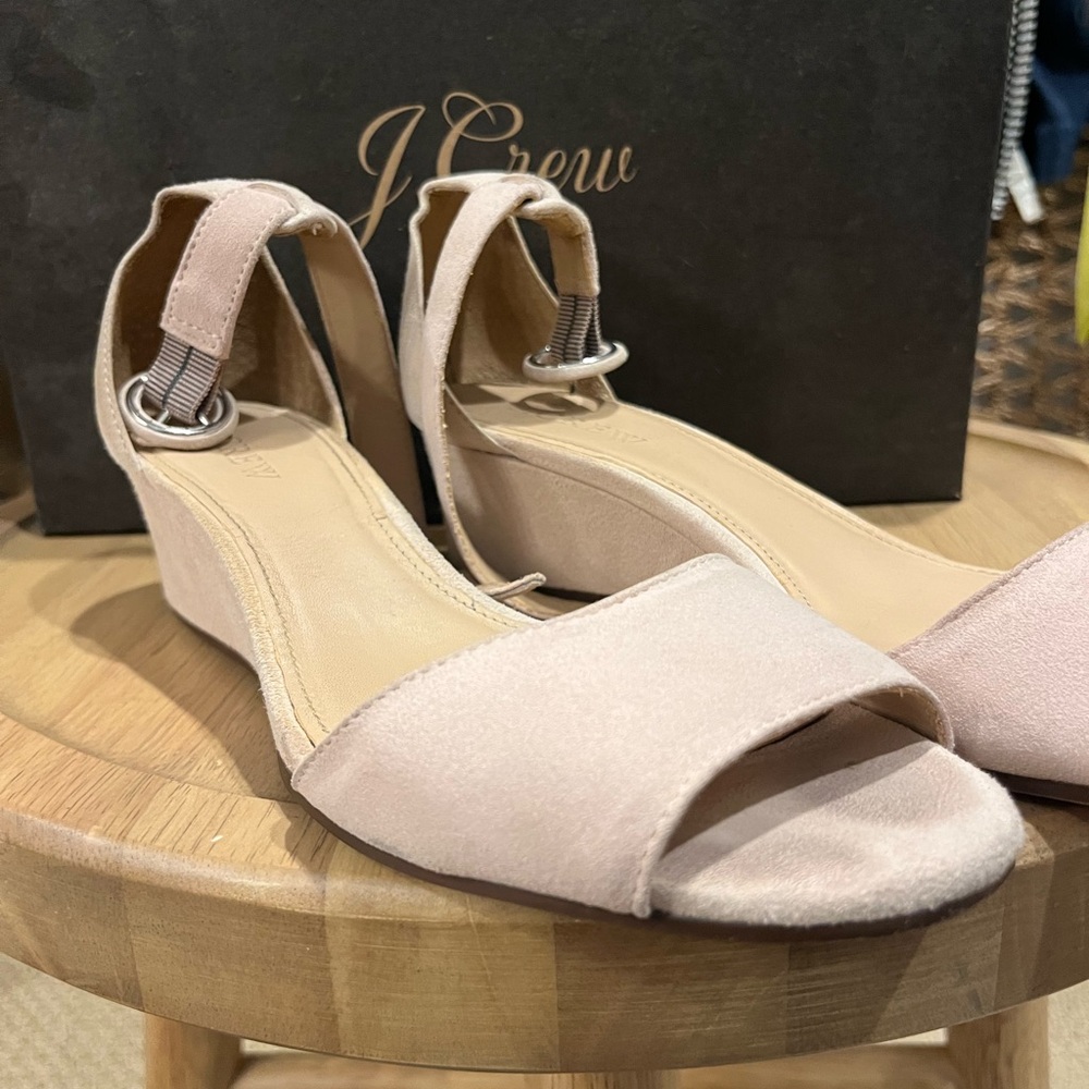 J. Crew Blush Wedge Sandals